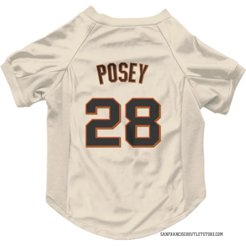 Buster Posey  Cream San Francisco Giants  Cat & Dog Pet Jersey