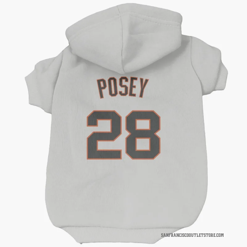 Buster Posey  White San Francisco Giants  Cat & Dog Pet Hoodie