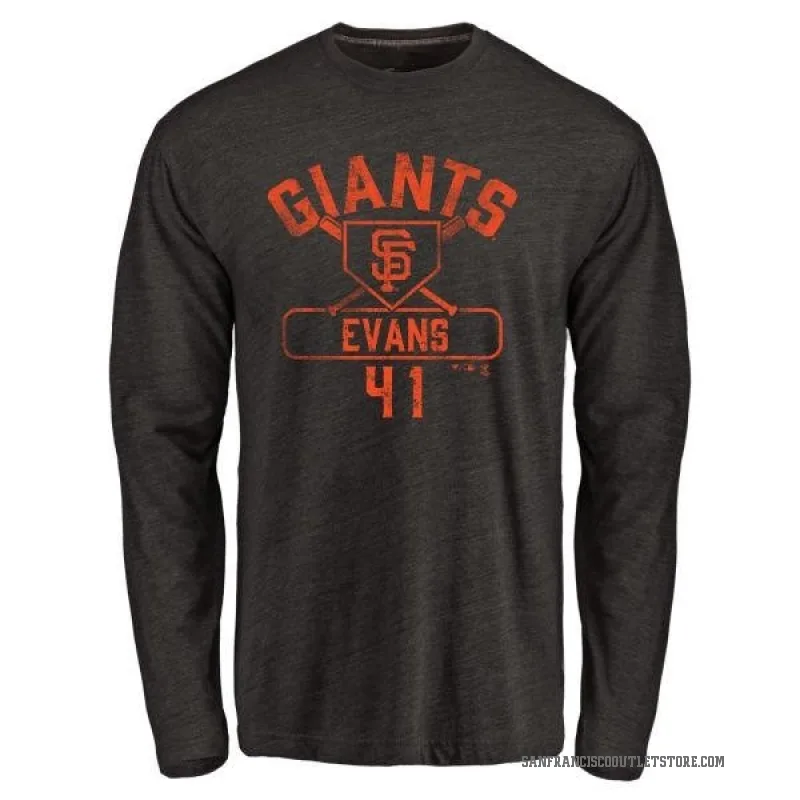 Darrell Evans Men's Black San Francisco Giants Base Runner Long Sleeve T-Shirt -