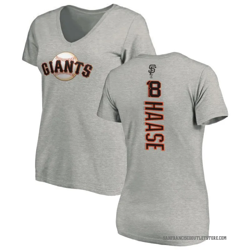 Eric Haase Women's Ash San Francisco Giants Backer Slim Fit T-Shirt -