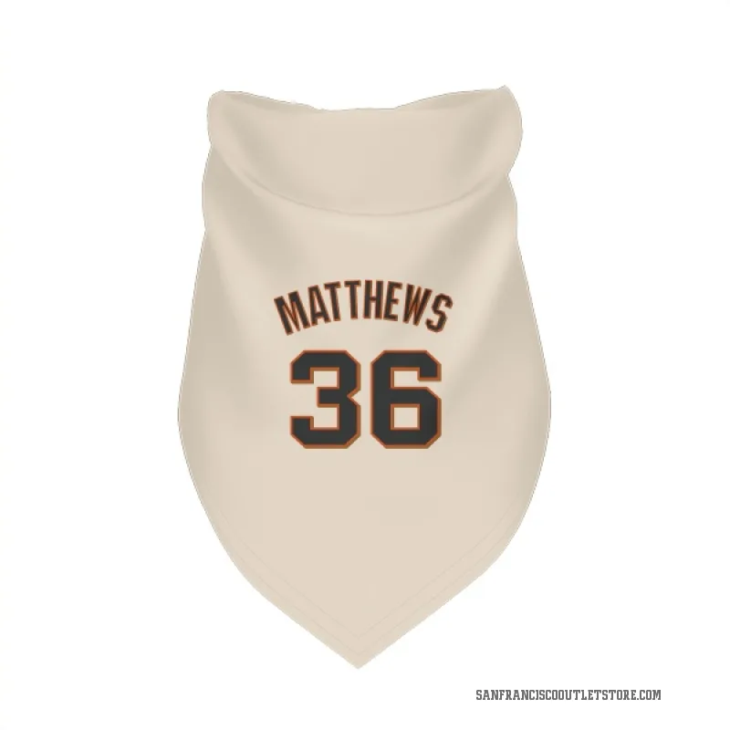 Gary Matthews  Cream San Francisco Giants  Cat & Dog Pet Bandana