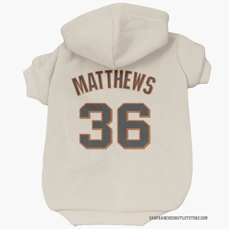 Gary Matthews  Cream San Francisco Giants  Cat & Dog Pet Hoodie