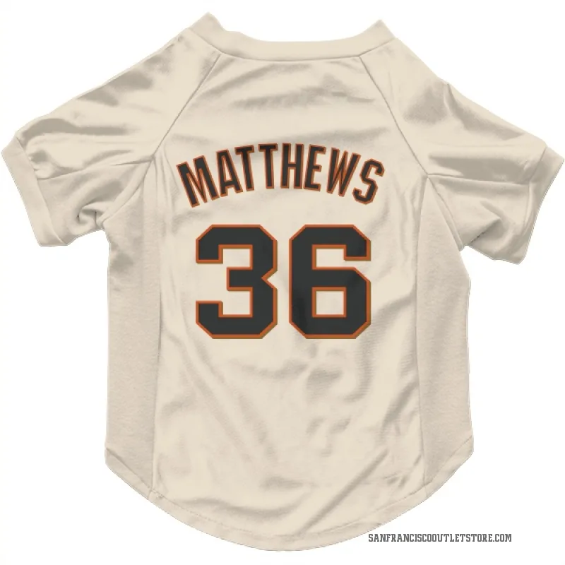 Gary Matthews  Cream San Francisco Giants  Cat & Dog Pet Jersey