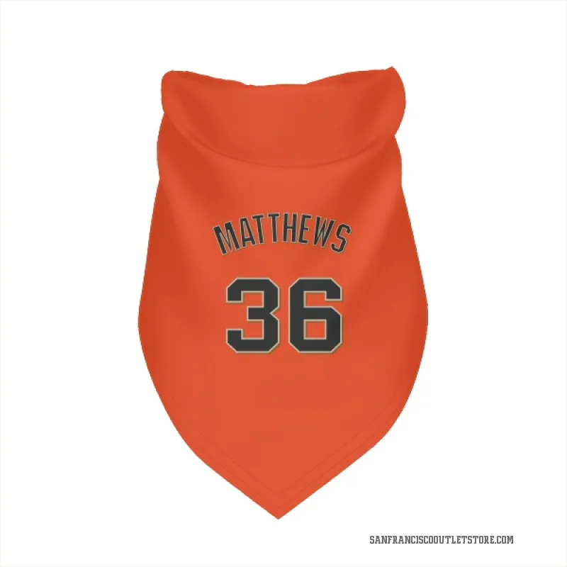 Gary Matthews  Orange San Francisco Giants  Cat & Dog Pet Bandana