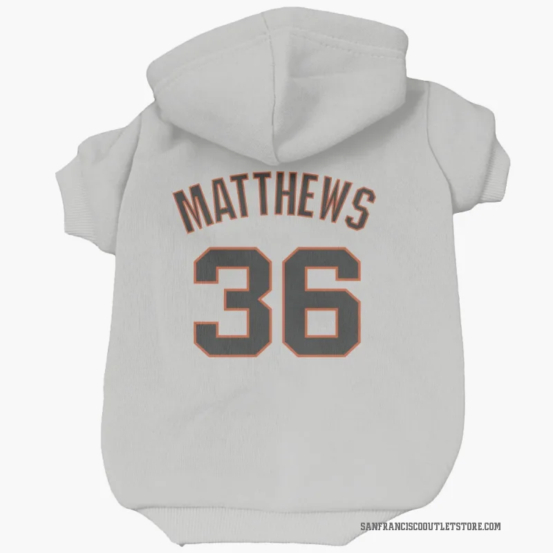 Gary Matthews  White San Francisco Giants  Cat & Dog Pet Hoodie