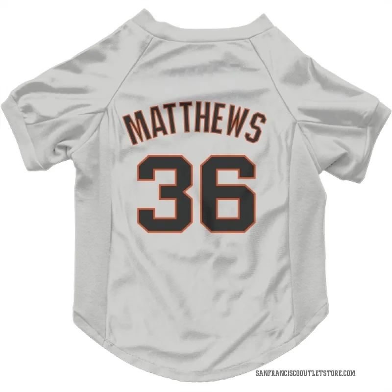 Gary Matthews  White San Francisco Giants  Cat & Dog Pet Jersey