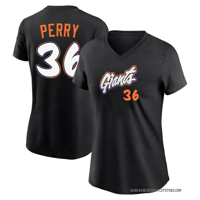 Gaylord Perry Women's Black San Francisco Giants 2025 City Connect Fuse T-Shirt