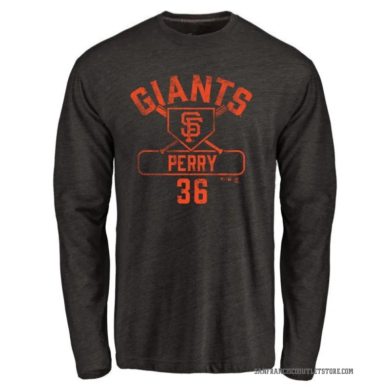 Gaylord Perry Youth Black San Francisco Giants Base Runner Long Sleeve T-Shirt -