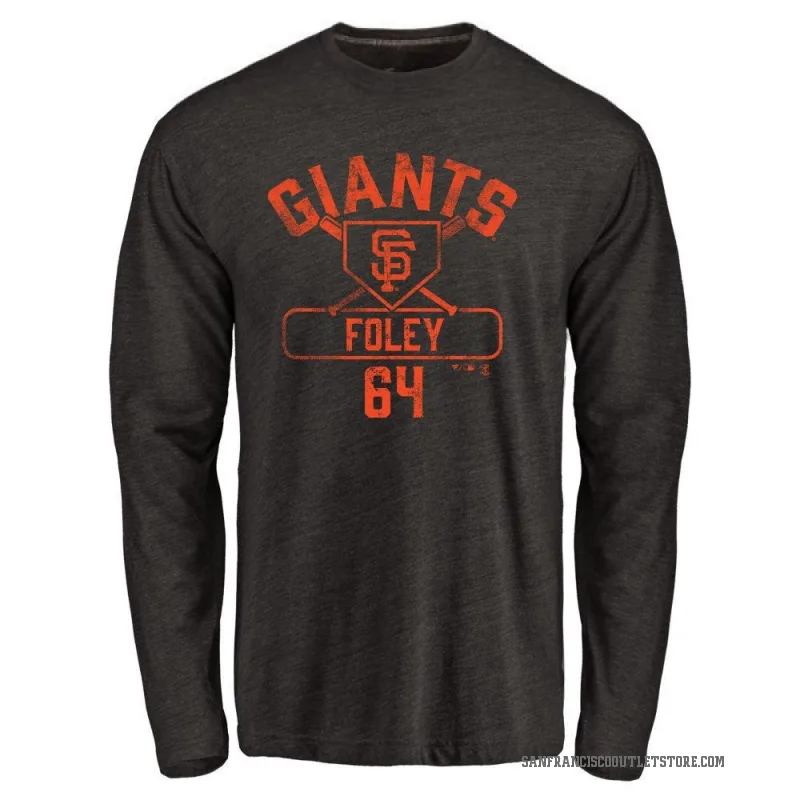 Jason Foley Men's Black San Francisco Giants Base Runner Long Sleeve T-Shirt -