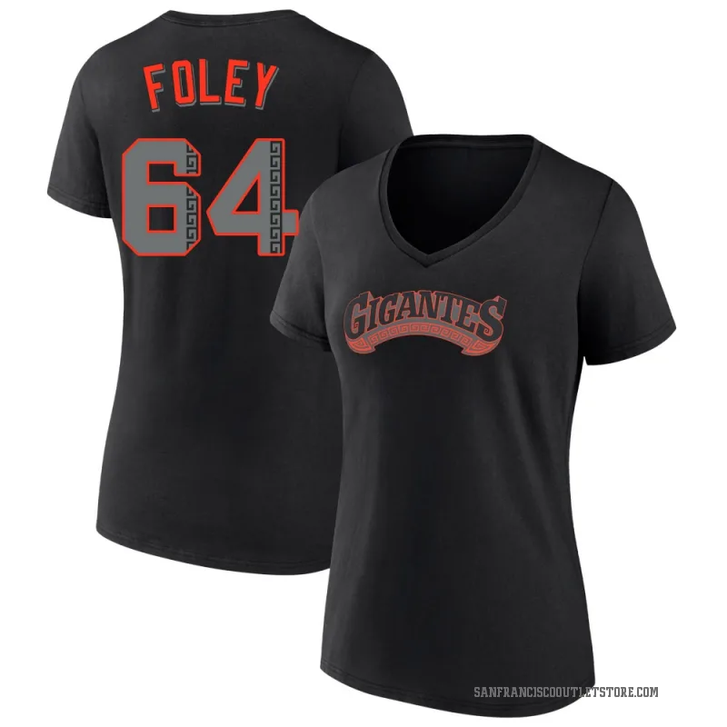 Jason Foley Women's Black San Francisco Giants Alternate V-Neck T-Shirt