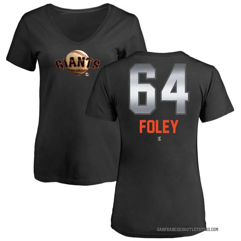 Jason Foley Women's Black San Francisco Giants Midnight Mascot V-Neck T-Shirt -