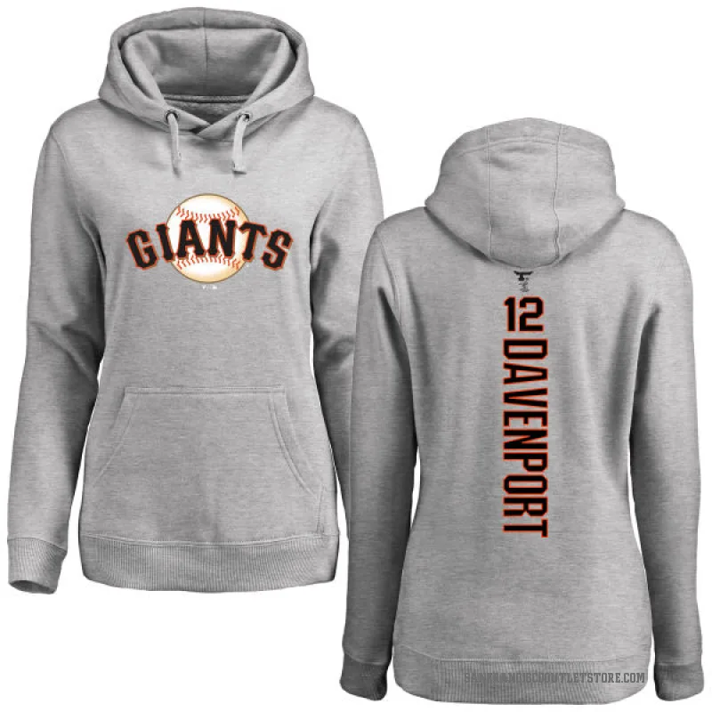 Jim Davenport Women's San Francisco Giants Ash Backer Pullover Hoodie