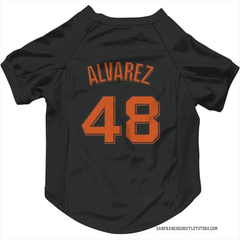 Jose Alvarez  Black San Francisco Giants  Cat & Dog Pet Jersey