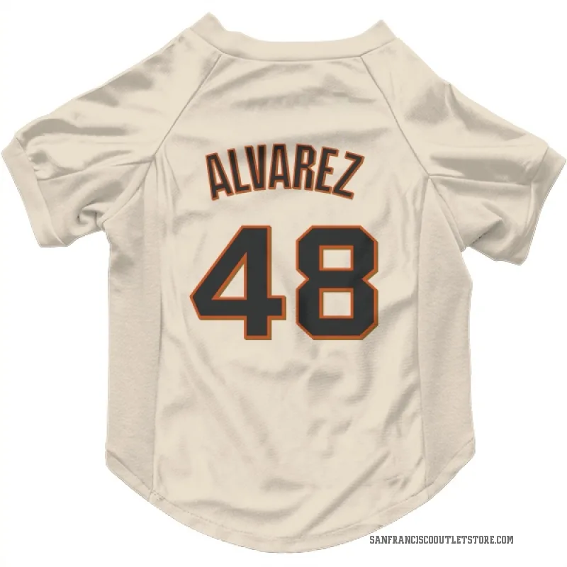Jose Alvarez  Cream San Francisco Giants  Cat & Dog Pet Jersey