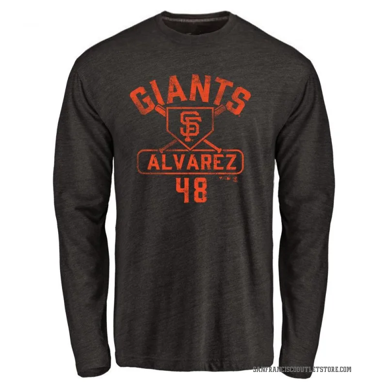 Jose Alvarez Men's Black San Francisco Giants Base Runner Long Sleeve T-Shirt -