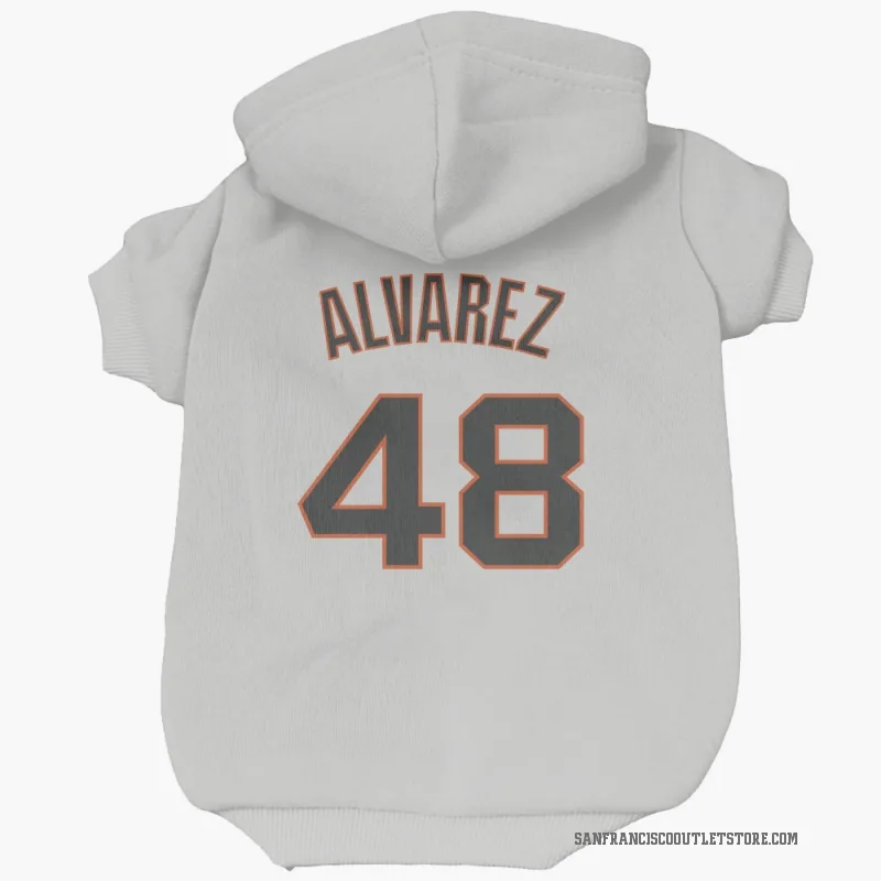 Jose Alvarez  White San Francisco Giants  Cat & Dog Pet Hoodie
