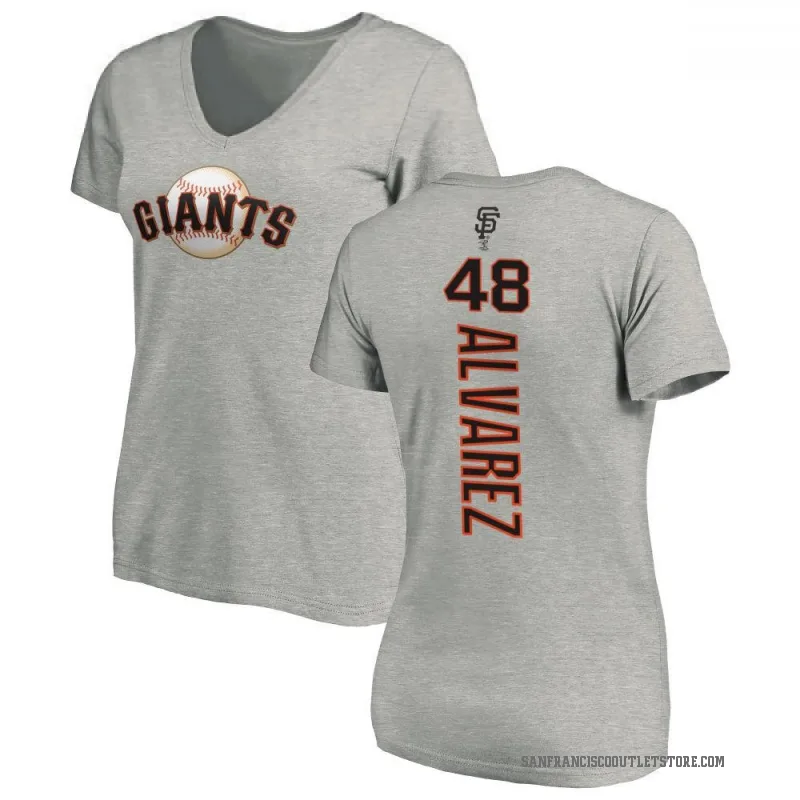 Jose Alvarez Women's Ash San Francisco Giants Backer Slim Fit T-Shirt -