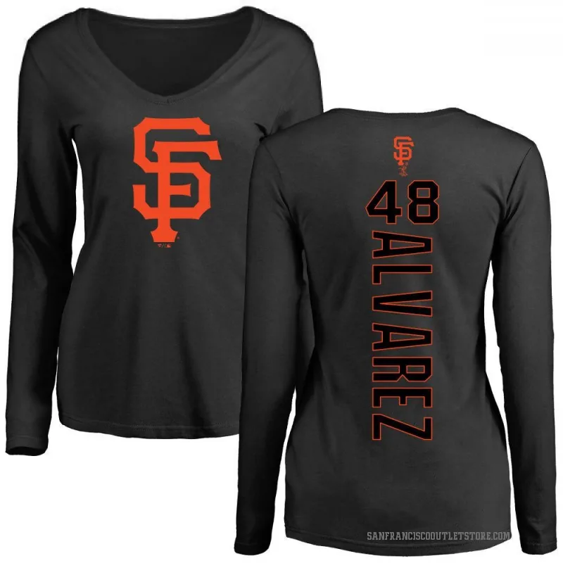 Jose Alvarez Women's Black San Francisco Giants Backer Slim Fit Long Sleeve T-Shirt -