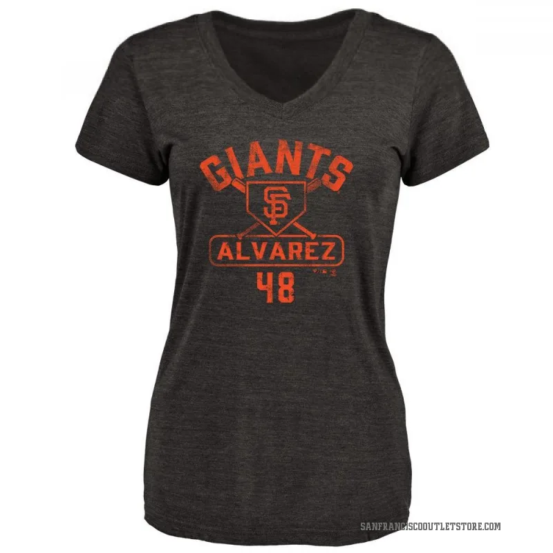 Jose Alvarez Women's Black San Francisco Giants Base Runner T-Shirt -