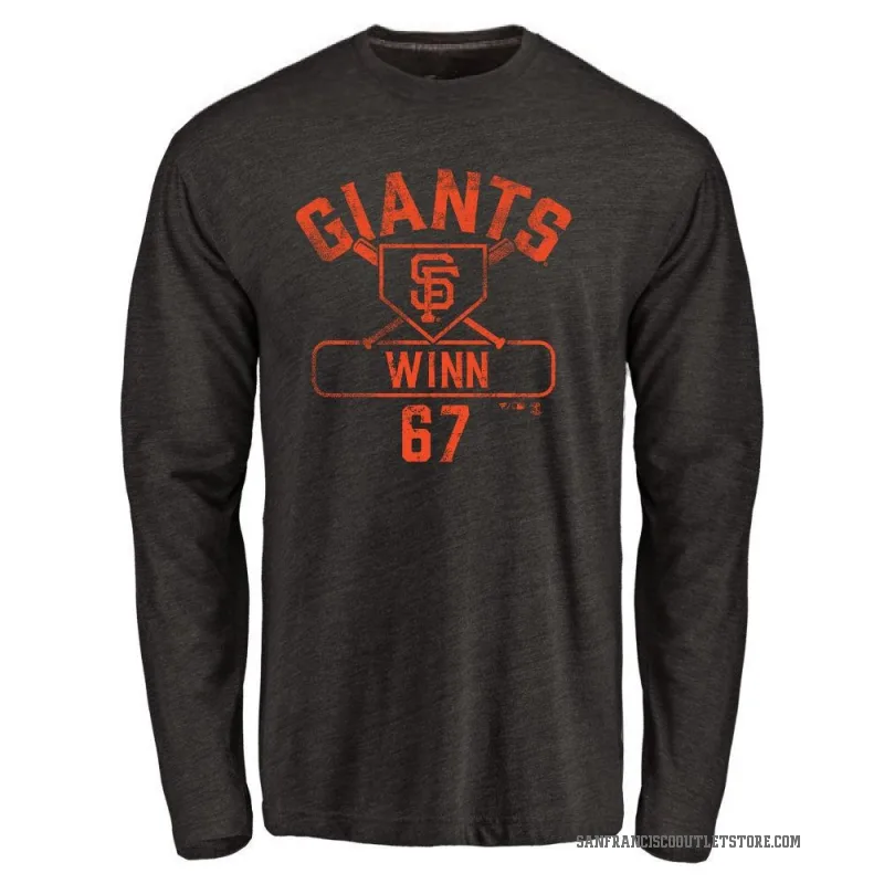 Keaton Winn Men's Black San Francisco Giants Base Runner Long Sleeve T-Shirt -