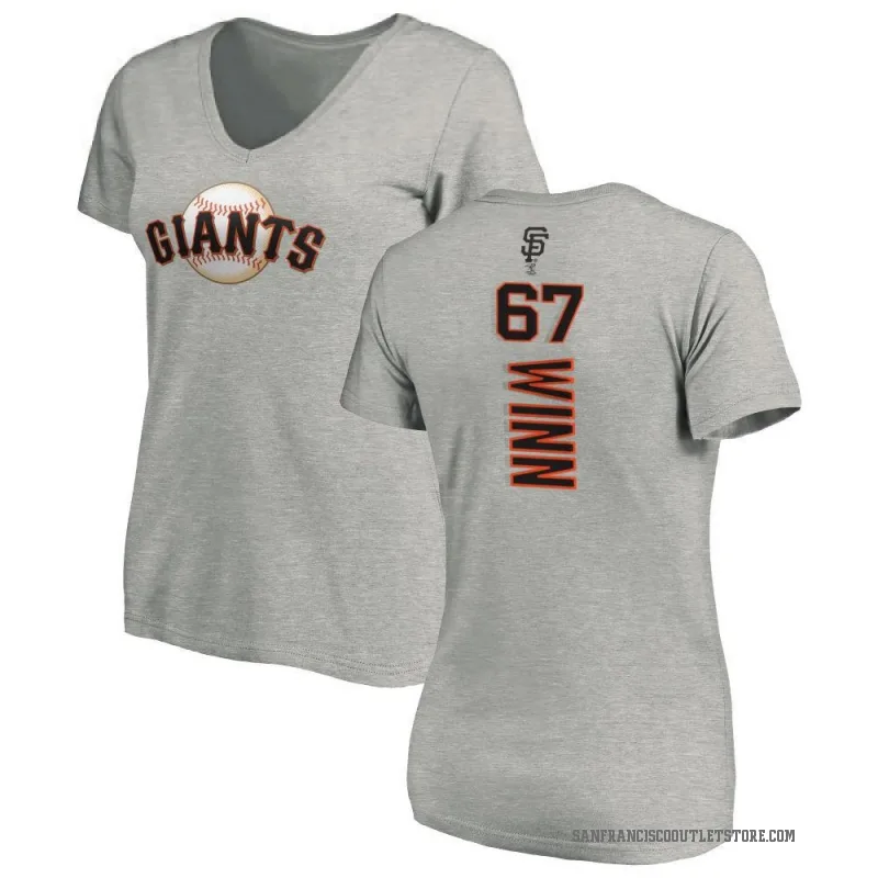 Keaton Winn Women's Ash San Francisco Giants Backer Slim Fit T-Shirt -