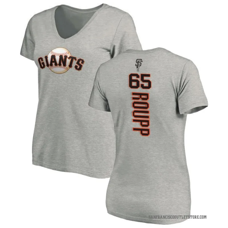 Landen Roupp Women's Ash San Francisco Giants Backer Slim Fit T-Shirt -