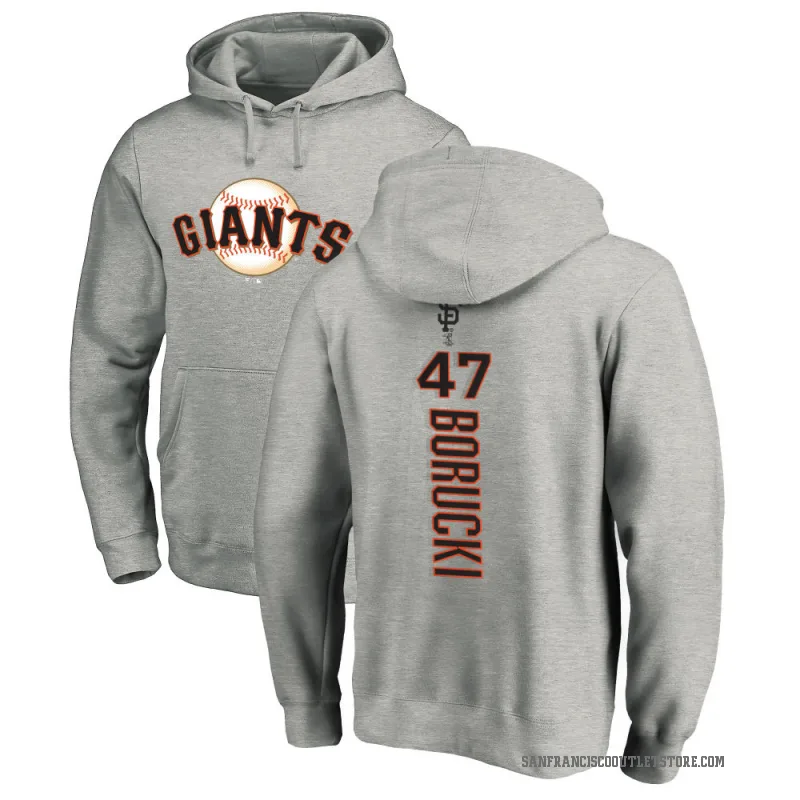 Ryan Borucki Men's San Francisco Giants Ash Backer Pullover Hoodie