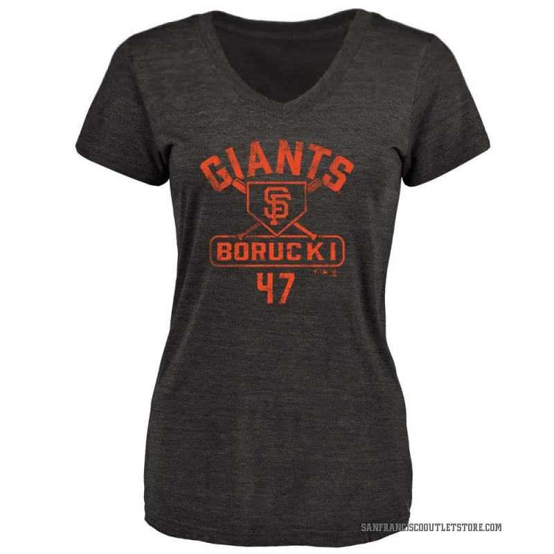 Ryan Borucki Women's Black San Francisco Giants Base Runner T-Shirt -