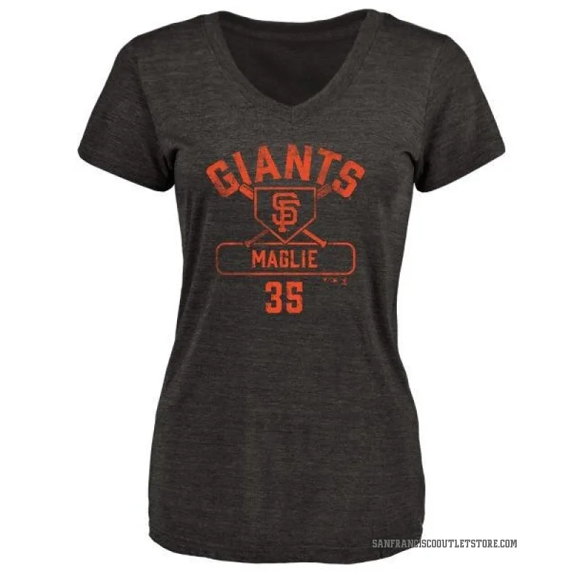 Sal Maglie Women's Black San Francisco Giants Base Runner T-Shirt -