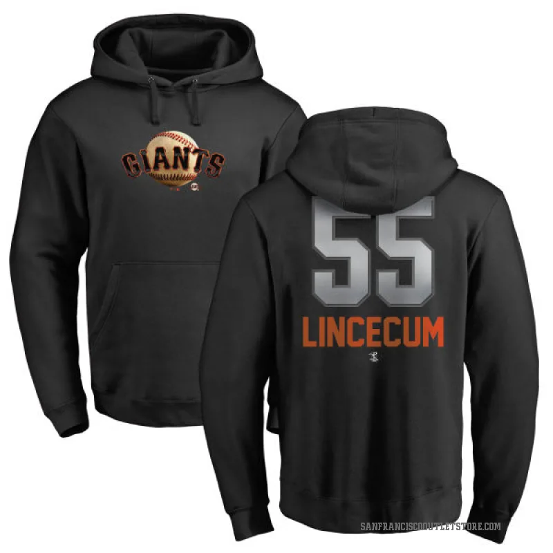 Tim Lincecum Men's Black San Francisco Giants Branded Midnight Mascot Pullover Hoodie -