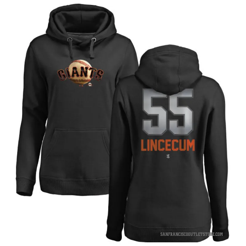 Tim Lincecum Women's Black San Francisco Giants Branded Midnight Mascot Pullover Hoodie -