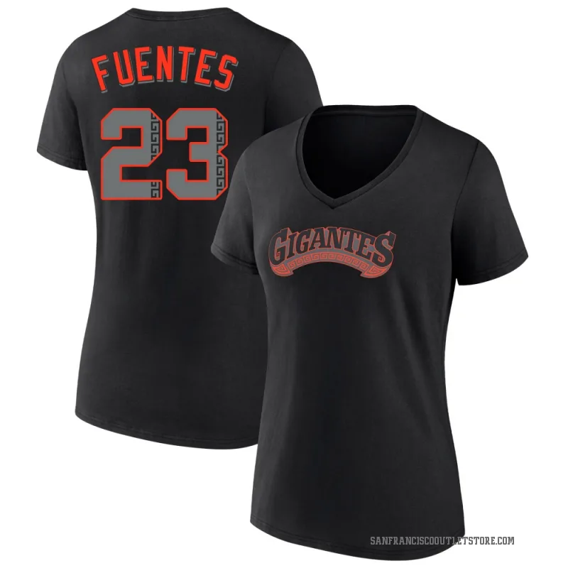 Tito Fuentes Women's Black San Francisco Giants Alternate V-Neck T-Shirt
