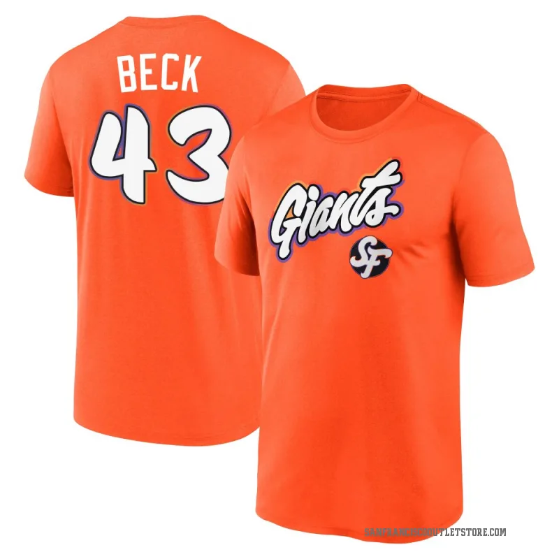 Tristan Beck Men's Orange San Francisco Giants 2025 City Connect Performance T-Shirt