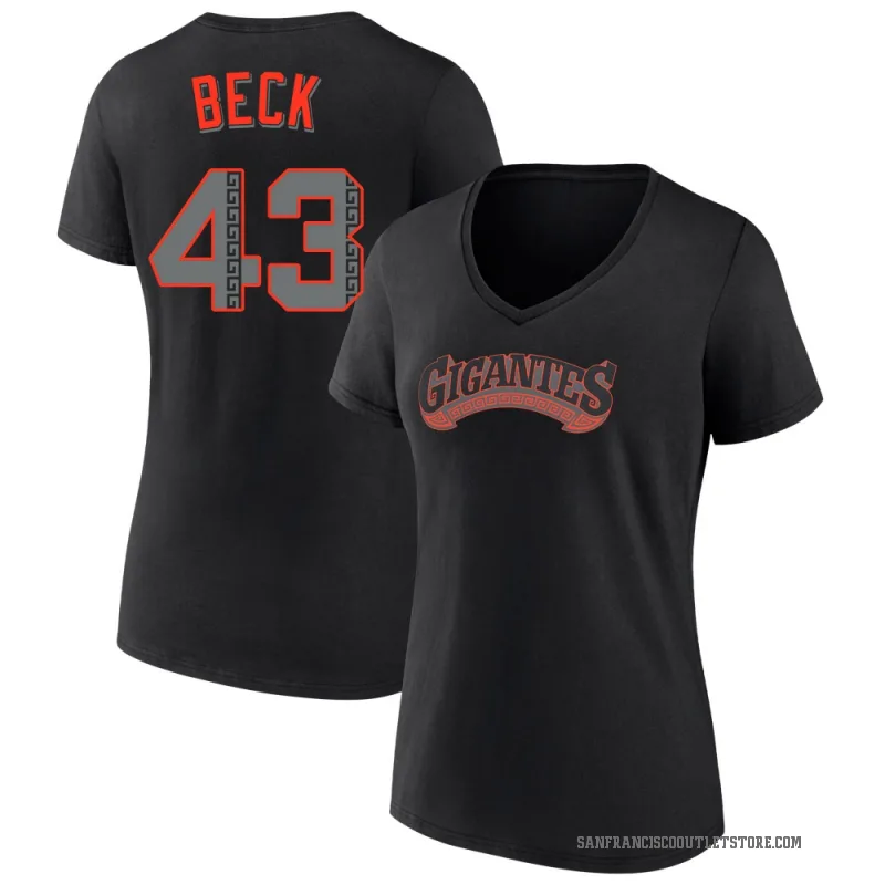 Tristan Beck Women's Black San Francisco Giants Alternate V-Neck T-Shirt